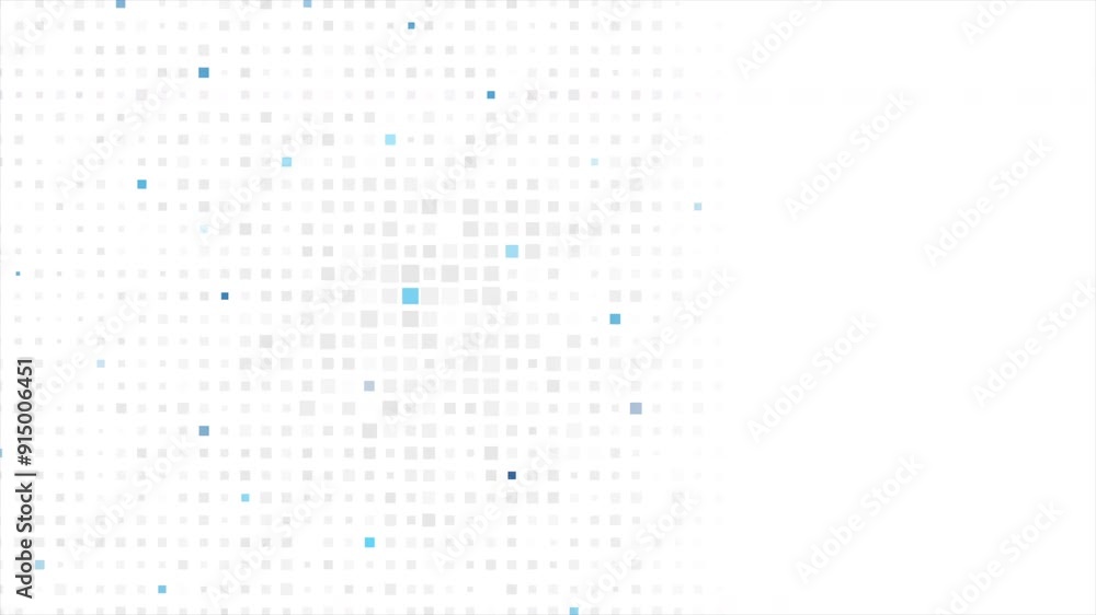 Poster grey and blue small square dots abstract hi-tech background. seamless looping minimal geometry motio