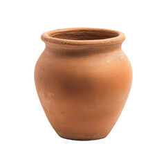 A rustic clay pot with a smooth finish, ideal for decoration and gardening purposes.