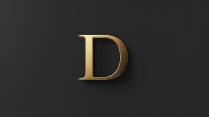 Golden Letter D on a Black Background