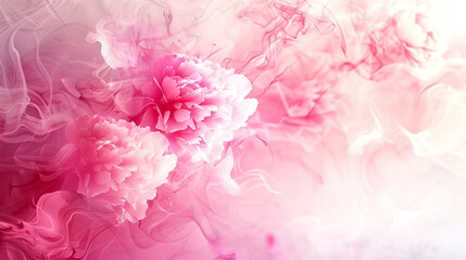 A pink flower with a pink background. The flower is surrounded by smoke