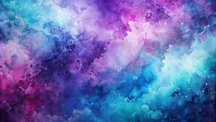 Obraz premium Abstract watercolor background in shades of purple and blue with a rough grunge texture 