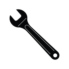 a silhouette of a wrench vector art illustration 
