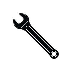 a silhouette of a wrench vector art illustration 