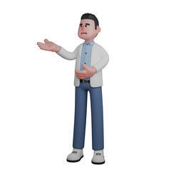 Professional 3D Male Doctor. Dokter Menjelaskan atau Memberikan Instruksi. Medical Character