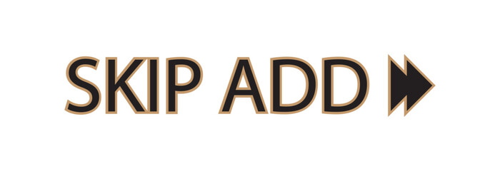 Skip ads button icon vector in clipart style. vector design eps 10.