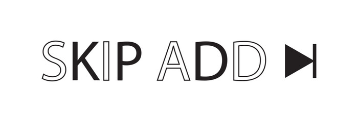 Skip ad button icon on white background. design eps 10