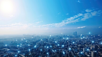 Cityscape with Network Connections
