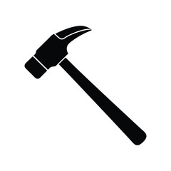 a silhouette of a hammer vector art illustration