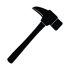 a silhouette of a hammer vector art illustration