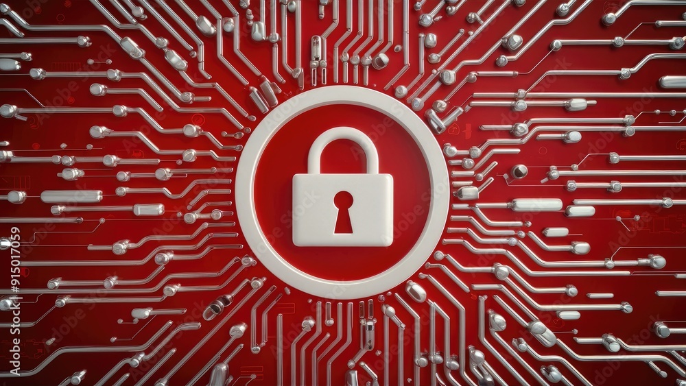 Aufkleber cybersecurity and hacking concepts alert sign for threat detection and protection against intrusions