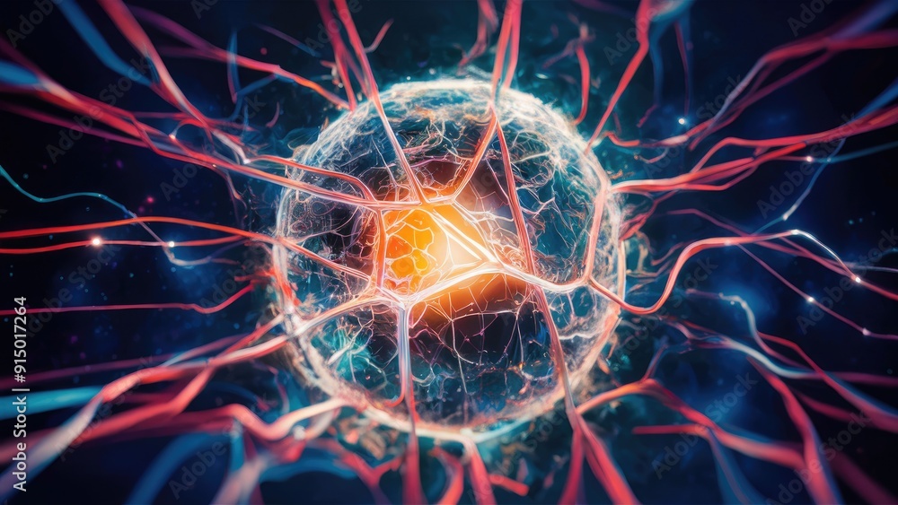 Poster abstract digital rendering of a neural network visualization showcasing it structures and social con