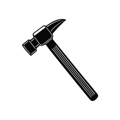 a silhouette of a hammer vector art illustration