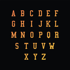 Classic college font. Vintage sport font in american style for football, baseball or basketball logos and t-shirt. Athletic department typeface, varsity style font. Vector