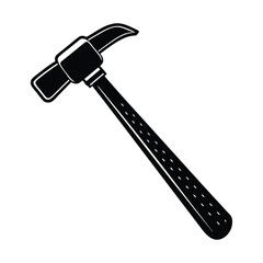 a silhouette of a hammer vector art illustration