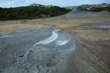 Mud volcano in Berca Mud Volcanoes area in Romania