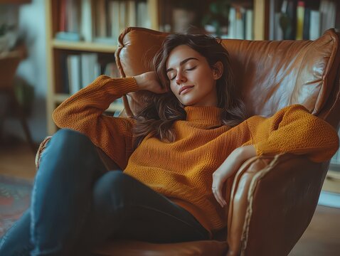simple image of someone resting in a comfortable armchair with a relaxed posture.