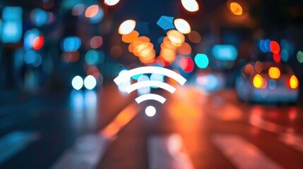 Fototapeta premium Beamforming: Optimizes wireless signal by directing it to the intended device, enhancing signal quality and transmission efficiency. 