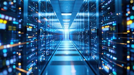 Obraz premium Edge Computing: A computing model designed to place processing and storage closer to the location where data is generated, improving speed and minimizing latency. 
