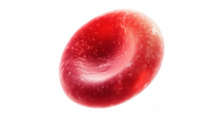 A detailed illustration of a red blood cell, transparent background