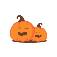 smiling halloween pumpkin character vector