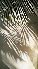 Obraz premium Palm leaf shadow on a white wall