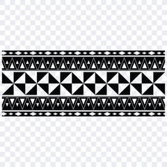 Polynesian tattoo tribal band design. Samoan tattoo tribal ornament border. Decorative seamless pattern.