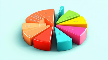 Obraz premium A business presentation slide featuring a detailed pie chart with labeled segments, indicating data visualization