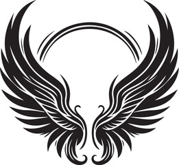 Wings silhouette vector art illustration