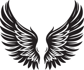 Wings silhouette vector art illustration