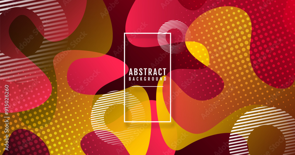 Aufkleber geometric abstract background on bright space with waves effect decoration. graphic design element w