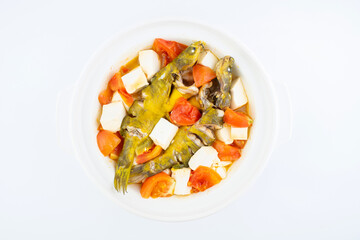 Chinese recipe: Tomato, Tofu and Yellow Fish Casserole