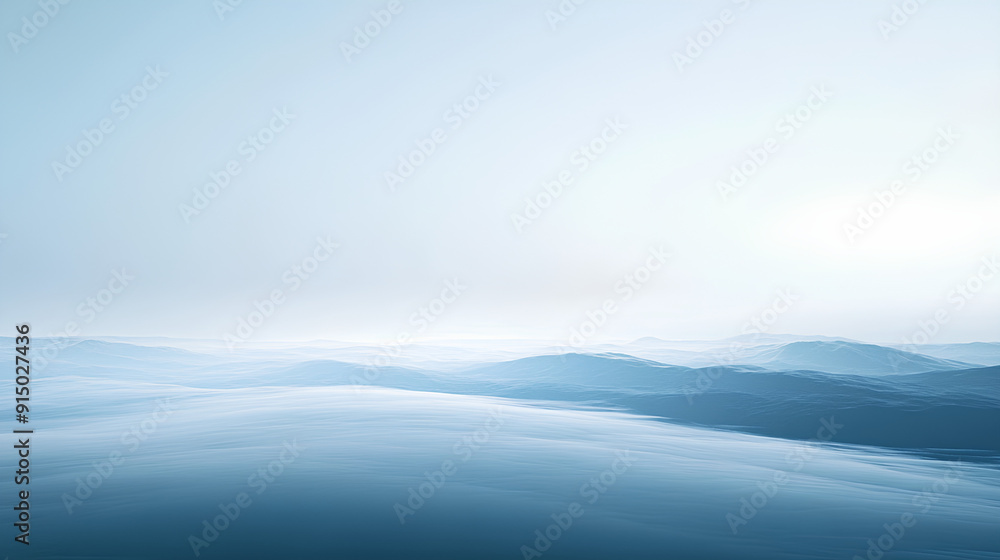 Poster blurred gradient background transitioning from white to blue, embodying a tranquil and creative conc