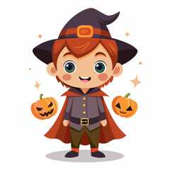 Halloween  boy illustration , Halloween child illustration   