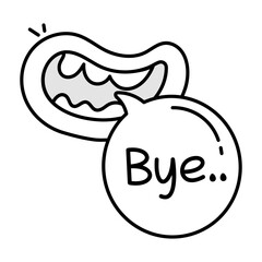 Goodbye icon designed in hand drawn style 

