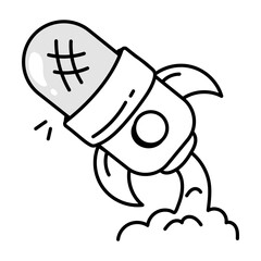 Sketchy style icon of podcast launch 

