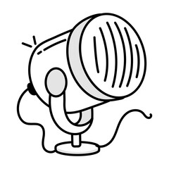 Classic microphone icon designed in sketchy style 

