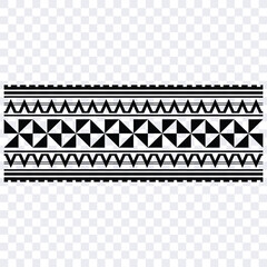 Polynesian tattoo tribal band design. Samoan tattoo tribal border. Decorative seamless pattern.