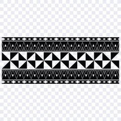 Polynesian tattoo tribal band design. Samoan tattoo tribal border. Decorative seamless pattern.