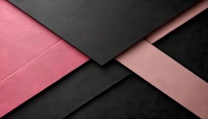 Abstract geometric background with pink and black textured surfaces