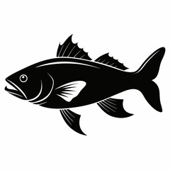 Cod fish Black silhouette