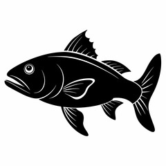 Cod fish Black silhouette