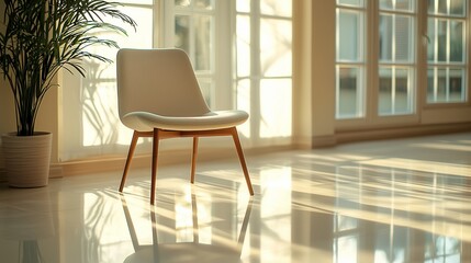 Sunlit Modern Chair in Minimalist Interior
