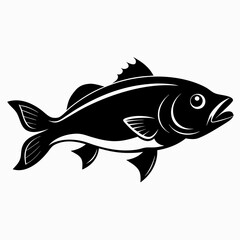 Cod fish Black silhouette