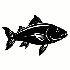 Cod fish Black silhouette