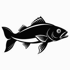 Cod fish Black silhouette