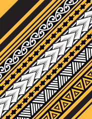 Polynesian tattoo tribal background design. Samoan pattern decorative wallpaper.