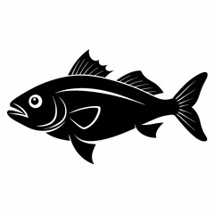 Cod fish Black silhouette