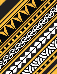Polynesian tattoo tribal background design. Samoan pattern decorative wallpaper.