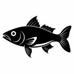 Cod fish Black silhouette