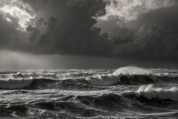 Stormy Sea with Dramatic Clouds